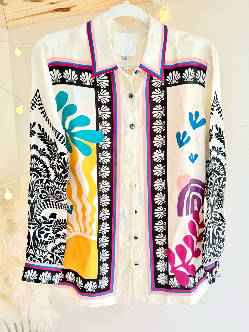 🌾 Johnny Was Silk Blend Button Down Tunic Set - Solstice Canton